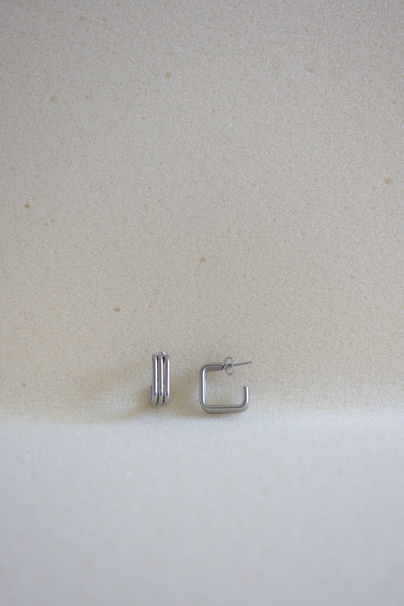 Pendientes Cuadrados Plateados