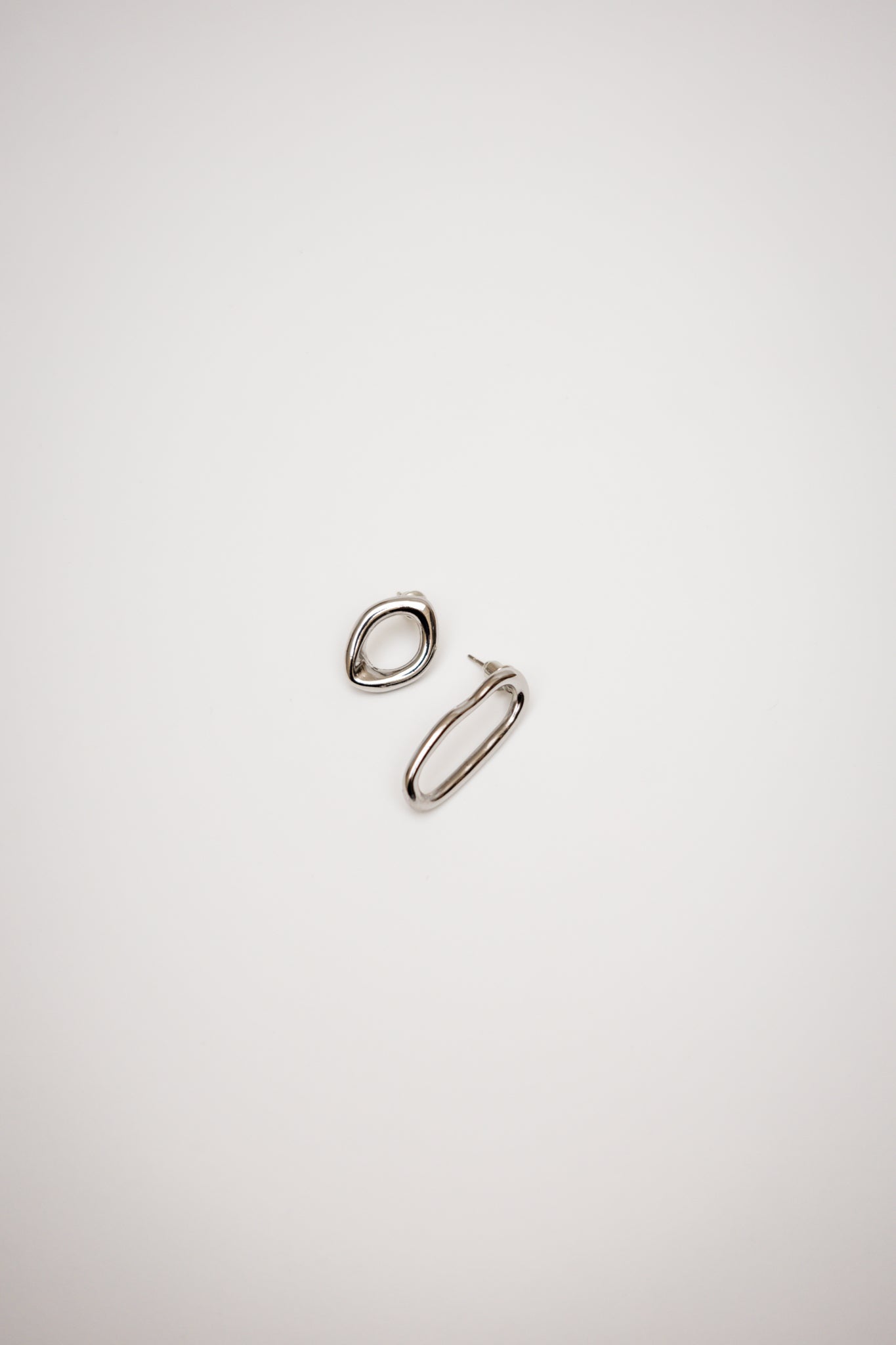 Pendientes Geométricos Asimétricos Plata