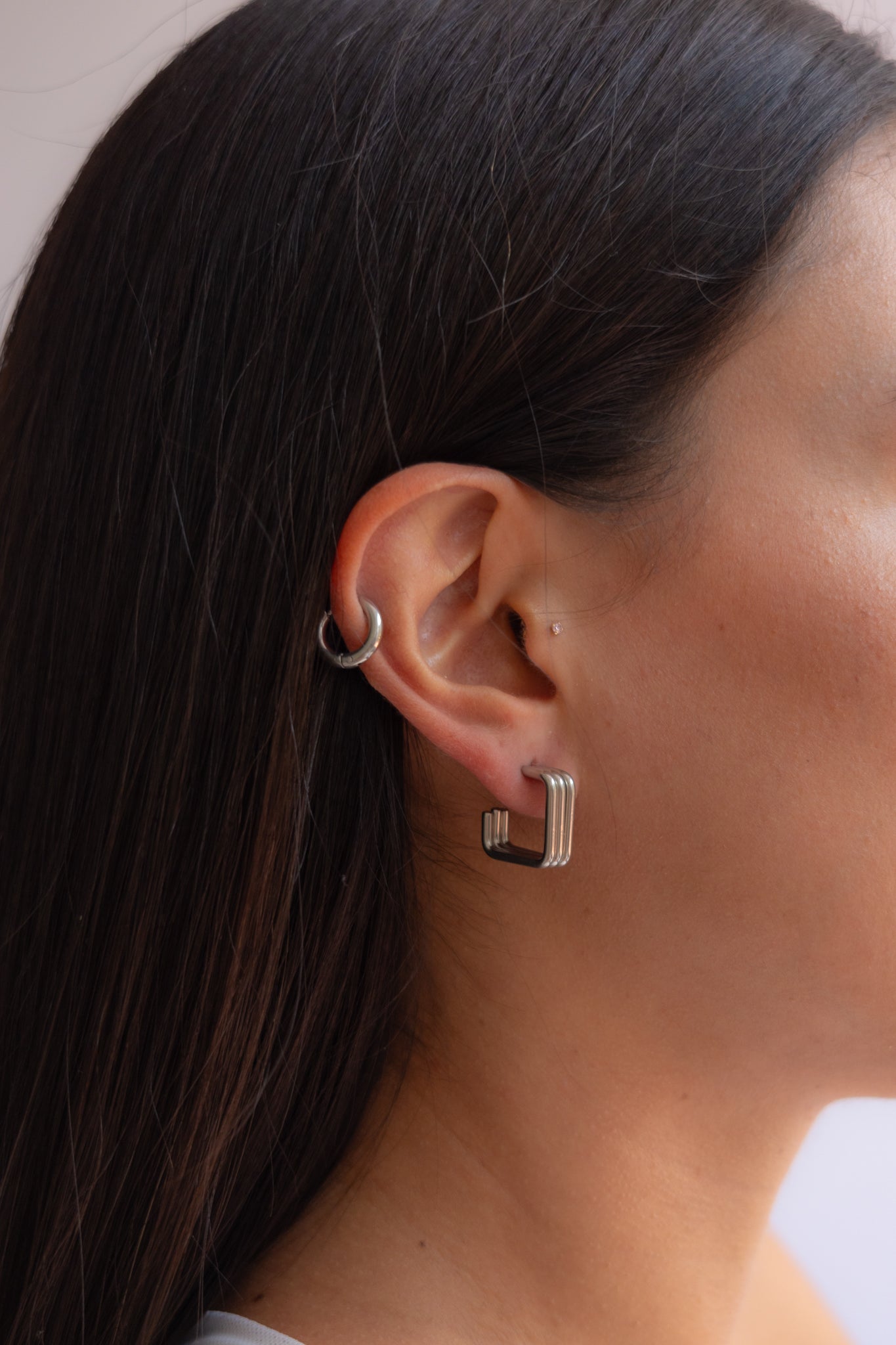 Pendientes Cuadrados Plateados