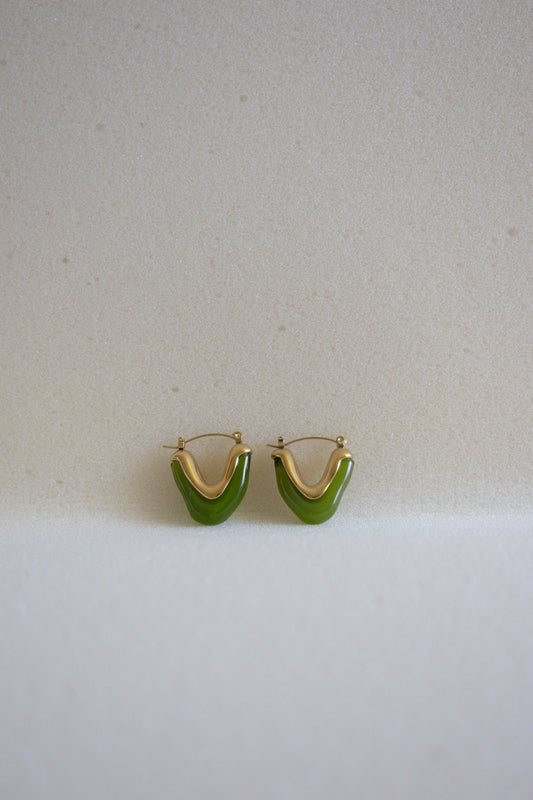 Pendientes V Acrílico Verde
