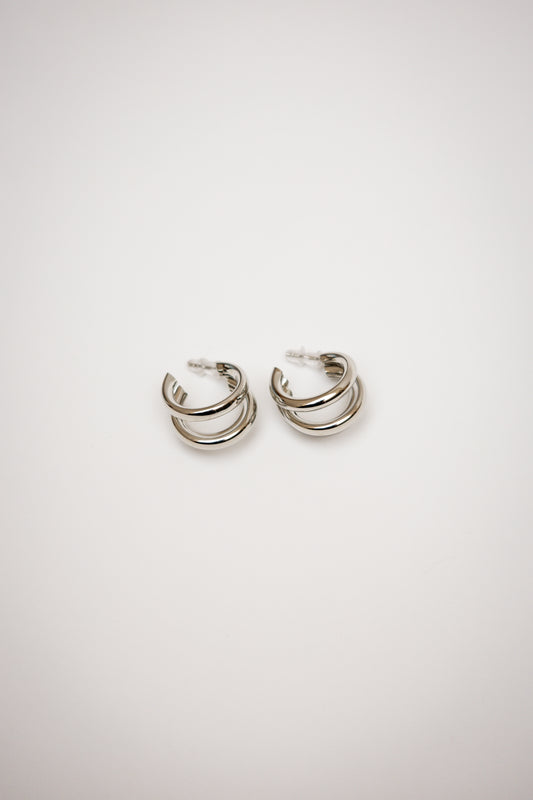 Layered Hoops Plata MINI