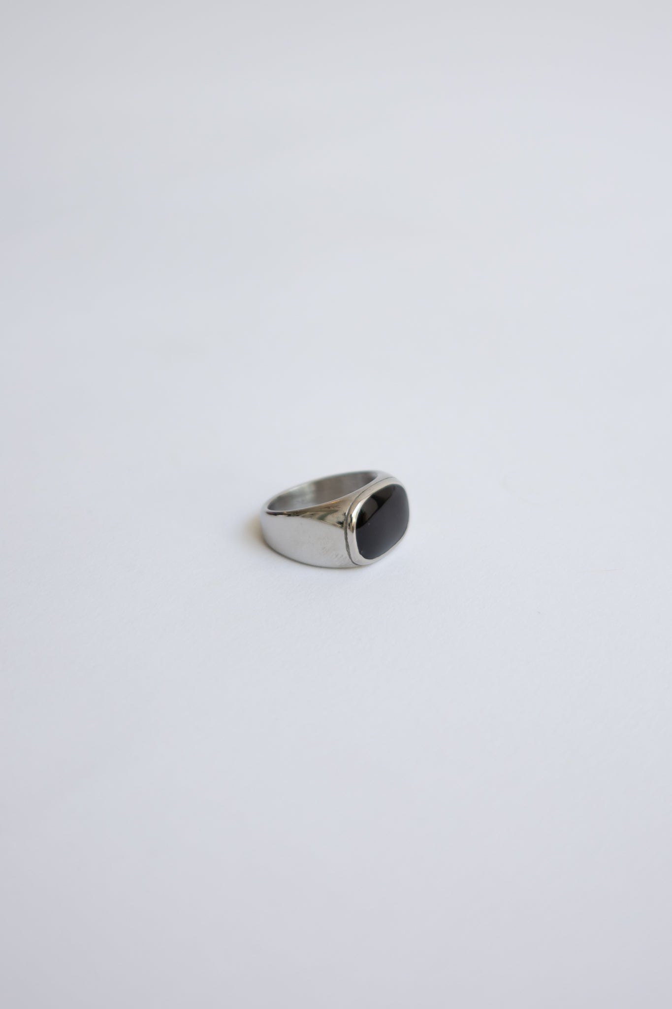 Anillo Cuadrado Negro/Plateado