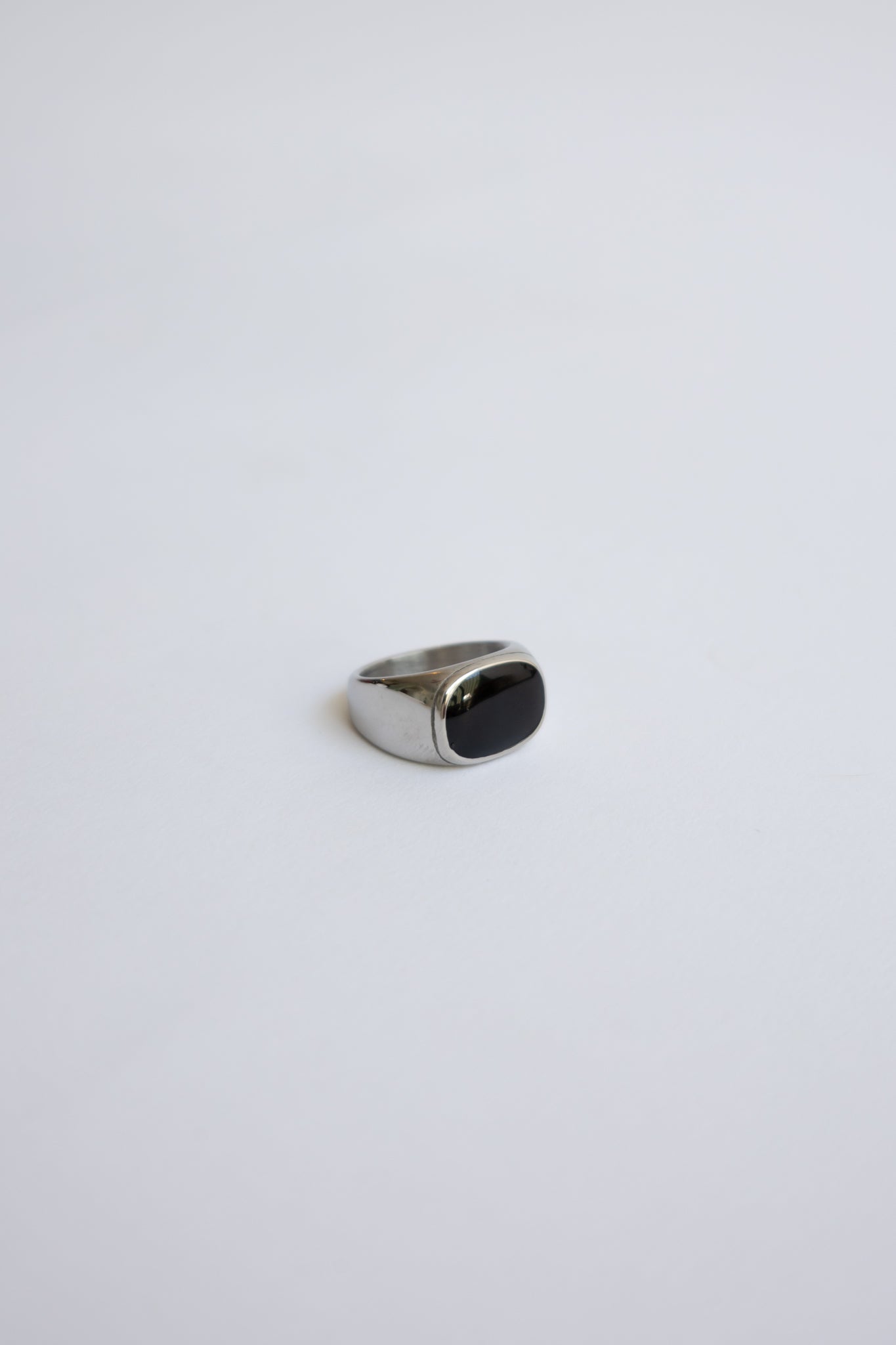 Anillo Cuadrado Negro/Plateado